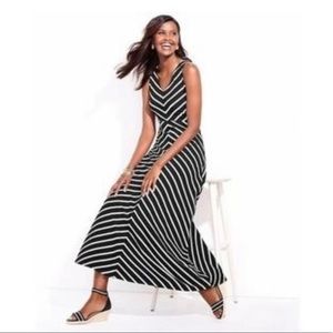 Talbots black and white Jersey dress